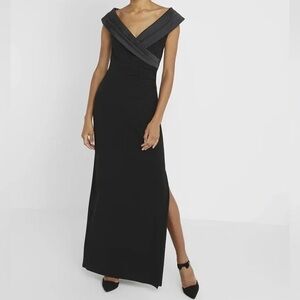 Lauren Ralph Lauren Black Wrap Maxi Gown